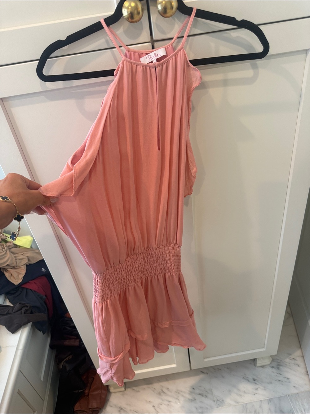 Parker women’s  Dusty Pink Smocked Waist Sundress
